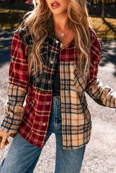 Part Of Nature Plaid Shacket | gussieduponline Plaid Shacket, Normal Body, Long Sleeve Jacket, Button Up Long Sleeve, Plaid Design, Sleeve Jacket, Long Sleeves Jacket, Inspiration Mode, Plaid Pattern