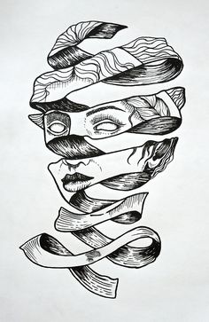 a black and white drawing of a sandwich wrapped in ribbon with the word'don't