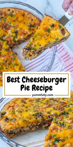 the best cheeseburger pie recipe is made with cheesy bread and topped with melted cheese