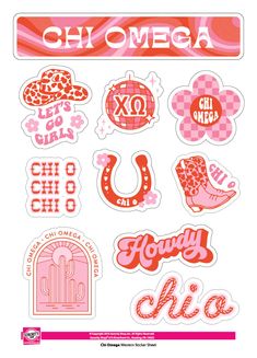 the sticker sheet is pink and red