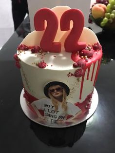 a birthday cake with the number 22 on it