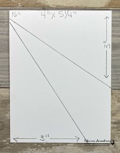 a piece of white paper with lines drawn on it and the measurements for each line