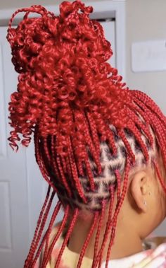 Red Short Knotless Braids, Spin Hairstyle, Red Bob Braids, Red Short Braids, School Manifestation, Short Knotless, Braided Designs, Red Braids, Latest Hair Braids