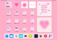 p Ipad Pink Wallpaper, Ipad Homescreens, Ipad Pink, Pink Homescreen, Ipad Homescreen, Ipad Stuff, Aesthetic Home Screen, Pink Ipad