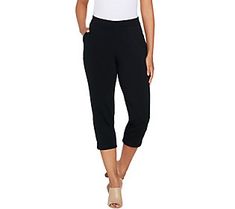 These cute and casual Susan Graver Premium Stretch leggings seamlessly go from brunch with friends to afternoon shopping trips and evenings on the town. From Susan Graver. Stretch Athleisure Activewear For Day Out, Spring Stretch Knee-length Pants, Trendy Stretch Bottoms For Brunch, Stretch Athleisure Bottoms For Day Out, Athleisure Bottoms For Spring Day Out, Trendy Stretch Capri Pants, Athleisure Bottoms For Day Out In Spring, Trendy Summer Ankle-length Leggings, Versatile Stretch Leggings For Spring