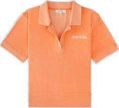 Polo Orange, Sporty And Rich, Cotton Polo, Orange, ? Logo