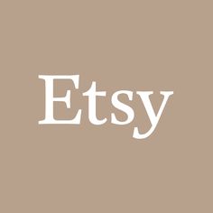 the word etsy written in white on a brown background