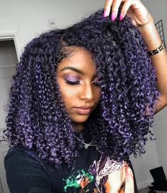 Natural Curly Purple Hair, Pink And Purple Natural Hair Black Women, Dyed Afro Hair 4c Purple, Pink Purple Blue Curly Hair, 4b Natural Hair, Hair Wax