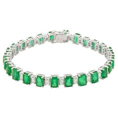 Check out this item from 1stdibs! 14.80 Carat Emerald 2.25 Carat Diamond 14 Karat Gold Tennis Bracelet: https://www.1stdibs.com/id-j_14413382 Formal Emerald Cut Diamond Bracelet, Classic Emerald-cut Emerald Bracelet, Classic Emerald Cut Gemstone Bracelets, Classic Emerald Bracelets For Formal Occasions, Luxury Green Brilliant Cut Diamond Bracelet, Formal Emerald Diamond Bracelet With Brilliant Cut, Green Diamond Bracelet For Formal Occasions, Classic Formal Emerald Bracelets, Formal Green Diamond Bracelet With Gemstone