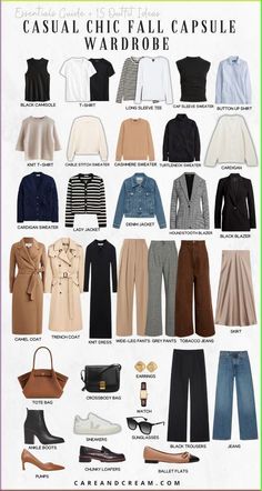 Autumn Ladies Outfits, French Chic Fashion Minimal Classic, Autumn Essentials Wardrobe, Fall Staples 2024, Winter Office Looks For Women, Chic University Outfit, Autumn Women Outfits, Fall Outfit Basics, Autumn Casual Outfits Women