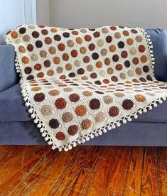 CROCHET PATTERN PDF Polka Dottie Blanket Join as You Go - Etsy Turkey Free Circular Crochet Blanket Patterns, Circle Granny Square Blanket, 4 Colour Crochet Blanket Pattern, Varigated Crochet Granny Squares, Fall Granny Square Blanket, Granny Square Blanket Border, Circle Granny Square, Fall Blankets, Crochet Quilts