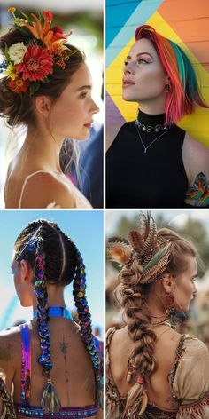 13 Trendy Festival Hairstyles for Coachella and More in 2024 - Fashion Tips Tricks Hair Ideas With Braids, Festival Hair Ideas, Braids Long Hair, Braids Long, Country Music Festival, Fake Hair, Festival Hair, Summer Events