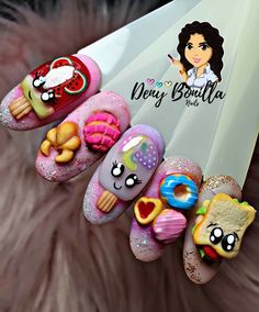 3d Kawaii Nails, Candy Nail Art, Kawaii Images, Ice Cream Nails, Fruit Nail Designs