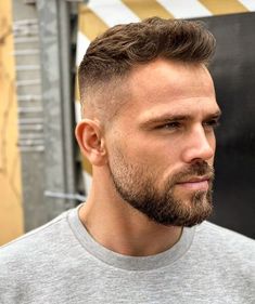 Mens Haircut For Large Head, Hair Beard Styles For Men, Short Hair Styles For Man, Mens Hairstyles With Beard Medium, Men’s Fade, Mid Fade Comb Over, Men’s Hairstyles, Men Short Haircut, Short Beard Styles For Men