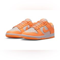 Nike Dunk Low Sneakers Casual Orange Sneakers With Rubber Sole, Nike Orange Sneakers With Translucent Outsole, Orange Nike Sneakers With Translucent Outsole, Orange Custom Lace-up Sneakers With Rubber Waffle Outsoles, Peach Lace-up Sneakers For Sports, Orange Custom Sneakers With Contrast Sole, Orange Low-top Sneakers With Boost Midsole, Sporty Orange Custom Sneakers With Contrast Sole, Custom Orange Leather Sneakers With Translucent Outsole