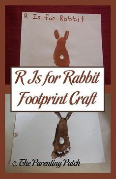 the cover of r is for rabbit footprint craft