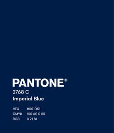 pantone's imperial blue color is shown in this image