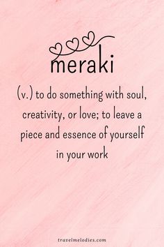 a pink background with the words merak on it and an image of a woman's face