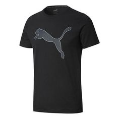 PUMA Performance Cat Training T-Shirt 'Black' 852308-01 Puma Logo Crew Neck T-shirt For Streetwear, Puma Logo Graphic Tee Short Sleeve, Black Sporty Puma Logo T-shirt, Black Puma Graphic Tee, Sporty Black Puma Logo T-shirt, Black Sporty T-shirt With Puma Logo, Sporty Black T-shirt With Puma Logo, Black Sporty Top With Puma Logo, Sporty Black Top With Puma Logo