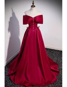 10% off now! stunning burgundy long formal gown with exquisite beading on satin online. Sheprom offers formal, party, casual & more style dresses to fit your special occasions. Red Satin Prom Dress, Long Formal Gowns, Satin Evening Dresses, Long Evening Dress, Satin Short, Evening Dresses Cocktail, Satin Prom Dress, Dress Satin, Red Satin