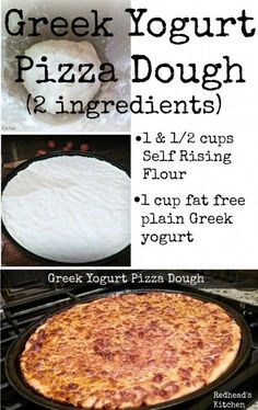 the instructions for making greek yogurt pizza dough