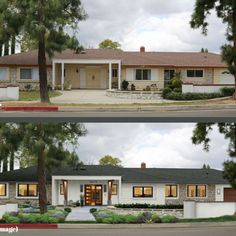 before and after shots of a house in the suburbs