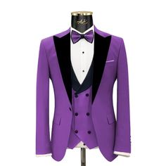 Package Includes: 1 x Jacket - 1 x Waistcoat - 1 x Pant

Meticulously handcrafted by our skilled artisans, the Custom Black & Lavender Tuxedo showcases André Emilio's commitment to precision and attention to detail. The deep black fabric creates a timeless foundation, while the subtle touches of lavender lend a touch of modern elegance and individuality. The tailored fit of this tuxedo ensures a flattering silhouette, allowing you to exude confidence whenever you wear it. The black lapels ad Lavender Tuxedo, Italian Traditions, Exude Confidence, Bespoke Suit, Bespoke Tailoring, Custom Suit, Tuxedos, Deep Black, The Deep