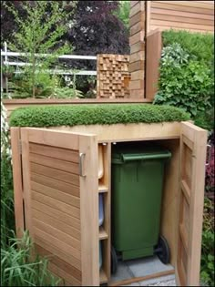 an instagramted photo of a wooden shed with a green roof