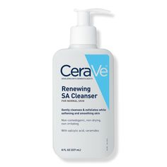 Renewing SA Cleanser with Salicylic Acid for Balanced Skin - CeraVe | Ulta Beauty Cerave Renewing Sa Cleanser, Salicylic Acid Cleanser, Post Acne Marks, Bumpy Skin, Acne Cleansers, Foaming Facial Cleanser, Exfoliating Cleanser, Skin Care Cleanser, Skin Cleanse