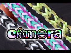 three different colored braids with the word shimera in front of them on a black background