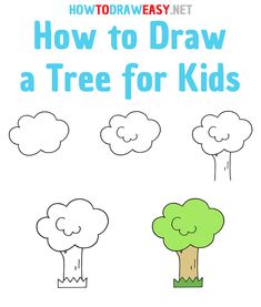 how to draw a tree for kids with the title, how to draw a tree for kids