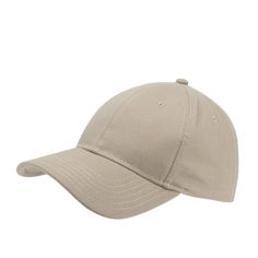 a beige baseball cap on a white background