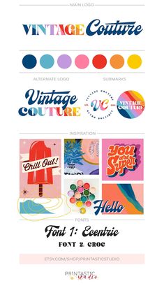 the font and color scheme for vintage culture