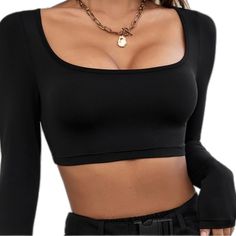 Black Crop Top For Fall, Trendy Black Tops For Night Out, Trendy Black Top For Night Out, Black Stretch Crop Top For Fall, Trendy Black Cropped Tops, Black Edgy Crop Top, Black Trendy Cropped Top, Chic Black Stretch Crop Top, Black Cropped Edgy Tops