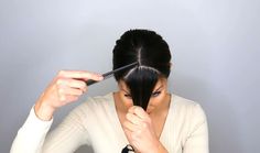 Buns With Curtain Bangs, How To Trim Your Curtain Bangs, At Home Curtain Bangs, Curtain Bangs At Home Cut, Curtain Bangs Medium Hair Tutorial, How To Trim Curtain Bangs At Home, How To Cut Wispy Curtain Bangs