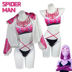 Store Categories Store Categories Other Spider Man Crosses The Universe Gwen Cos Suit Swimwear Coat Halloween Cos Gifts Product Description 100% New Condition and High Quality There is a slight color difference between the actual object and the picture. Package:1PC   Please Note： Please refer to the upper left image set for details. ** 1.Manual measurement of dimensions with an error of 1-3cm is normal. (Size: 1cm = 0.394 inch, 1 inch = 2.54cm)  2.The real color of the item may be slightly diffe White Stretch Costume For Cosplay, White Long Sleeve Costume Party Set, White Long Sleeve Sets For Costume Party, Pink Long Sleeve Cosplay Costume For Halloween, Halloween Costume Sets With Long Sleeves, Fitted Halloween Cosplay Set, White Stretch Halloween Costume, Long Sleeve Halloween Costume Sets, Fitted Sets For Halloween Costume Party