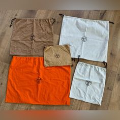 Assorted Authentic Hermes Dust Bag Bundle Lot 5 Pieces #10 Very Good Condition Hermes Orange, Hermes Bags, Color Orange, Dust Bag, Bag Lady, Bundles, Orange, 10 Things, Women Shopping