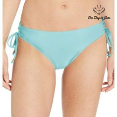 Ella Moss Lace Up Bikini Bottom Swimwear Color: Blue Condition: Nwt Brand: Ella Moss Size: M Material: Polyester/Spandex 4193 Blue Tie-side Bottoms For Vacation, Light Blue Beach Bottoms For Beach Season, Light Blue Tie-side Swimwear For Beach Season, Light Blue Tie-side Swimwear For The Beach, Light Blue Brief Beach Bottoms, Blue Moisture-wicking Summer Swimwear, Blue Stretch V-neck Swimwear, Retro Swimwear, Retro Swimsuit