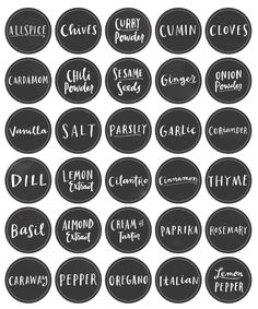 a large collection of chalkboard labels