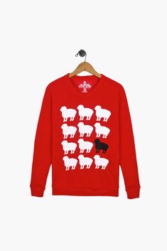 princess diana black sheep sweater red - Kin Ship Goods Long Sleeve Screen Print Sweatshirt For Winter, Winter Cotton Sweater With Screen Print, Winter Crew Sweatshirt With Screen Print, Fall Fleece Sweatshirt With Screen Print, Diana Black Sheep Sweater, Black Sheep Sweater, Sheep Sweater, Mindy Project, The Mindy Project