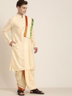 Vastramay Men's Cream Cotton Blend Kurta Dhoti And Dupatta Set Experience comfort and style with the Vastramay Men's Cream Cotton Blend Kurta Dhoti And Dupatta Set. Made from premium cotton blend fabric, this set is perfect for festive occasions and casual gatherings. The elegant design and soft fabric ensure a comfortable fit throughout the day. Key Features: Premium cotton blend fabric Elegant cream color Includes kurta, dhoti, and dupatta Perfect for festive occasions Specifications: Brand: V Traditional Handloom Sherwani With Drape, Men Cream, Cream Color, Elegant Design, Soft Fabrics, Comfort Fit, Cotton Blend, Mens Outfits, Fabric