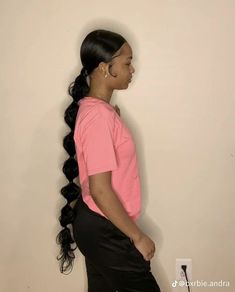 Different Slick Back Ponytails, Curly Bubble Ponytail, Slick Back Bubble Ponytail Weave, Side Part Bubble Ponytail, Middle Part Bubble Ponytail, Bubble Braid Slick Back, Slick Back With Weave, Slick Back Hairstyles With Weave, Prom Hairstyles For Black Women Ponytail