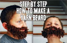 Diy Beard Costume, Yarn Beard Diy, Fake Beard Diy, Arab Beard, Beard Party, Pirate Beard, Yarn Beard, Beard Costume