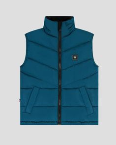 Southern Gents Puffer Vest - Teal Fitted Outdoor Vest Outerwear, Fitted Winter Vest For Streetwear, Padded Collar Sleeveless Vest For Streetwear, Fitted Sleeveless Outerwear With Padded Collar, Fitted Puffer Vest For Outdoor, Fitted Outdoor Puffer Vest, Winter Workwear Puffer Vest, Casual Office Attire, Mens Jackets Casual