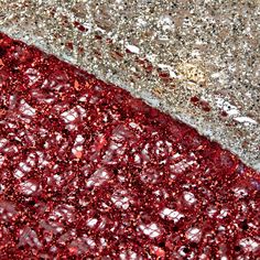 red and silver glitters are next to each other on the ground in different colors