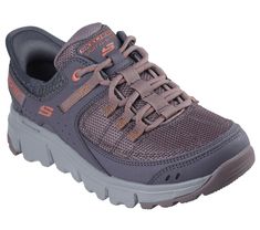 Hit the trails in effortless comfort with Skechers Slip-ins Summits AT. Designed with our Exclusive Heel Pillow , this lace-up hiking trail shoe features a synthetic duraleather and mesh upper with a cushioned Skechers Air-Cooled Memory Foam insole. | Skechers Women's Slip-ins: Summits AT Sneaker | Medium Width | Skechers Hands Free Slip-ins for an easy fit | Exclusive Heel Pillow holds your foot securely in place | Skechers Air-Cooled Memory Foam cushioned comfort insole | Synthetic duraleather and mesh upper with lace-up front | Shock-absorbing supportive midsole | Flexible high traction outsole | 1 3/4-inch heel | Skechers Cushioned Lace-up Walking Shoes For Outdoor Activities, Functional Lace-up Walking Shoes With Arch Support, Comfortable Walking Shoes With Laces For Outdoor Activities, Comfortable Cushioned Walking Shoes For Hiking, Functional Walking Shoes With Arch Support For Hiking, Casual Walking Shoes With Arch Support For Hiking, Outdoor Lace-up Sneakers With Arch Support, Casual Hiking Walking Shoes With Arch Support, Lace-up Walking Shoes With Arch Support