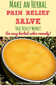 Find out how to make a natural herbal pain relief salve that really works! Follow these easy directions and you'll have a great herbal salve for pain you can use yourself or give to friends in need. Find out how to make this herbal salve now! #herbal #salve #painrelief #pain Turmeric Salve Recipe, Diy Salve, Herbal Pain Relief, Herbal Salve Recipes, Pain Relief Salve, Cooking With Turmeric, Menthol Crystals