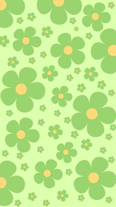 green and yellow flowers on a light green background