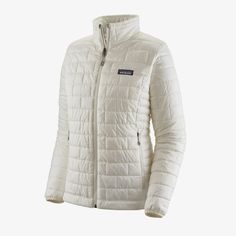 Warm, windproof, water-resistant—the Nano Puff® Jacket uses incredibly lightweight and highly compressible 60-g PrimaLoft® Gold Insulation Eco 100% postconsumer recycled polyester with P.U.R.E.™ (Produced Using Reduced Emissions) technology, wrapped in a 100% recycled polyester shell and lining. Fair Trade Certified™ sewn.Lightweight 100% recycled polyester ripstop shell has a DWR (durable water repellent) finish60-g PrimaLoft® Gold Insulation Eco 100% postconsumer recycled polyester with P.U.R. Patagonia Nano Puff, Puff Jacket, Ski Touring, Patagonia Womens, Winter Sale, Lining Fabric, Try On, Front Zipper, Repellent