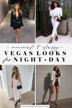 Summer Outfits Night Out Casual Classy, Vegas Wardrobe Capsule, Women’s Vegas Outfits, Vegas Capsule Wardrobe, Vegas Dinner Outfit Classy, Vegas Daytime Outfit, Vegas Looks, Vegas Night Outfit